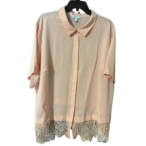 Boutique Peach Whip Button Up Top NWT - Picture 1 of 5